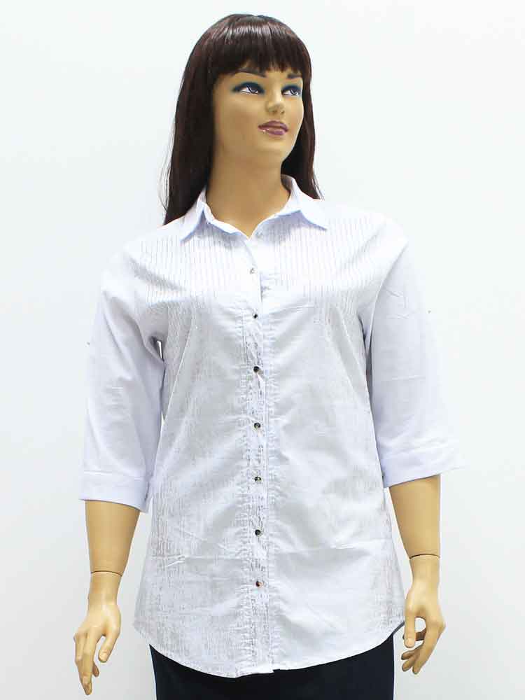 Сорочка (рубашка) женская стрейчевая с лазерным накатом большого размера. Магазин «Пышная Дама», Луганск.