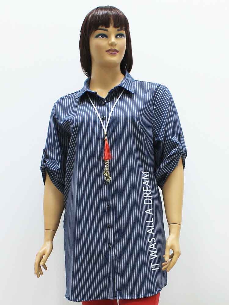 Сорочка (рубашка) женская стрейчевая с люрексом большого размера. Магазин «Пышная Дама», Луганск.