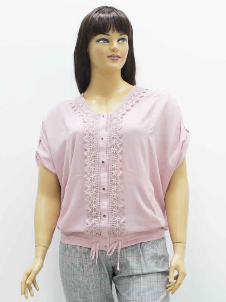 Блуза женская из хлопка с кружевной отделкой большого размера. Магазин «Пышная Дама», Луганск.