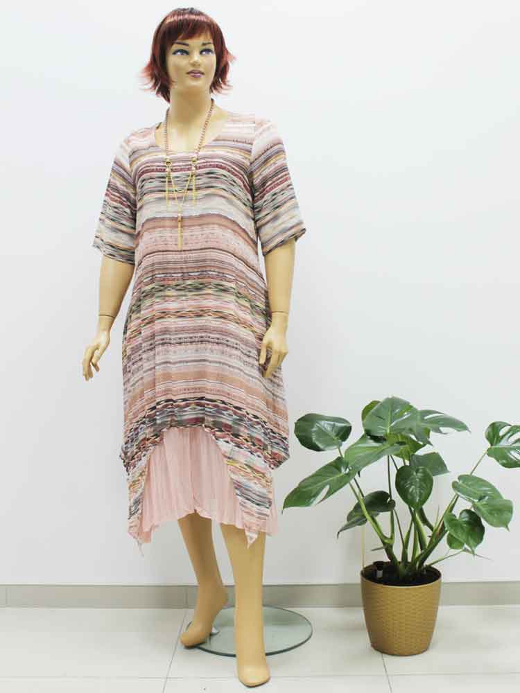 Платье двухслойное из плиссированной ткани большого размера. Магазин «Пышная Дама», Луганск.