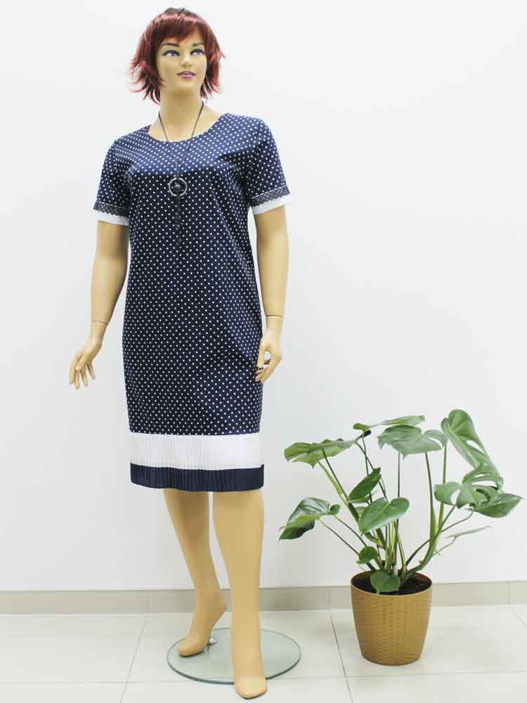Платье из хлопка с добавлением эластана и кружевной отделкой большого размера. Магазин «Пышная Дама», Луганск.