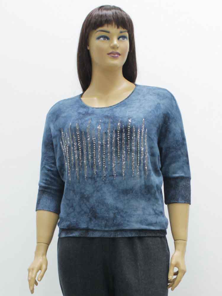 Блуза женская трикотажная с аппликацией большого размера. Магазин «Пышная Дама», Луганск.