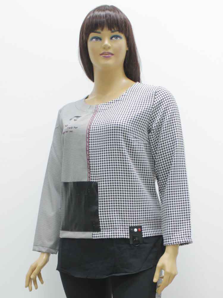 Блуза женская комбинированная большого размера. Магазин «Пышная Дама», Луганск.
