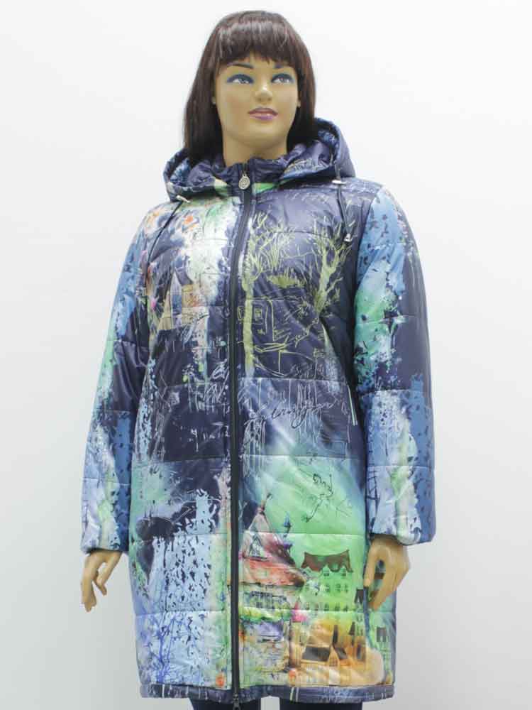 Куртка зимняя женская с декоративным принтом большого размера. Магазин «Пышная Дама», Луганск.