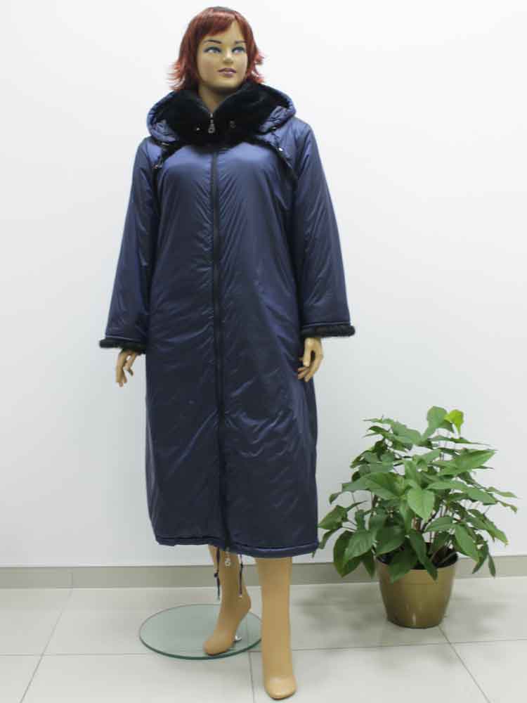 Пальто женское зимнее с отделкой из искусственного меха большого размера. Магазин «Пышная Дама», Луганск.