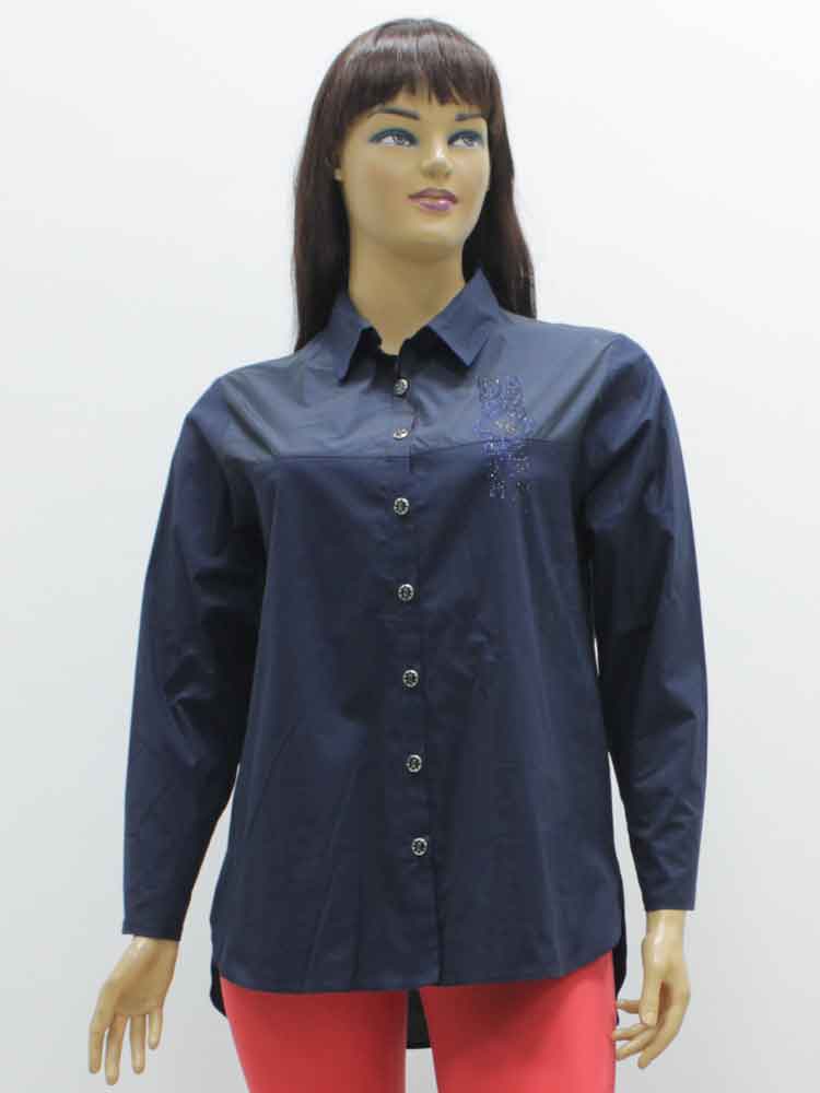 Сорочка (рубашка) стрейчевая комбинированная с аппликацией большого размера. Магазин «Пышная Дама», Луганск.