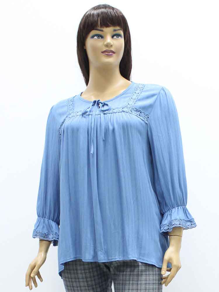Блуза женская из хлопка с кружевной отделкой большого размера. Магазин «Пышная Дама», Луганск.