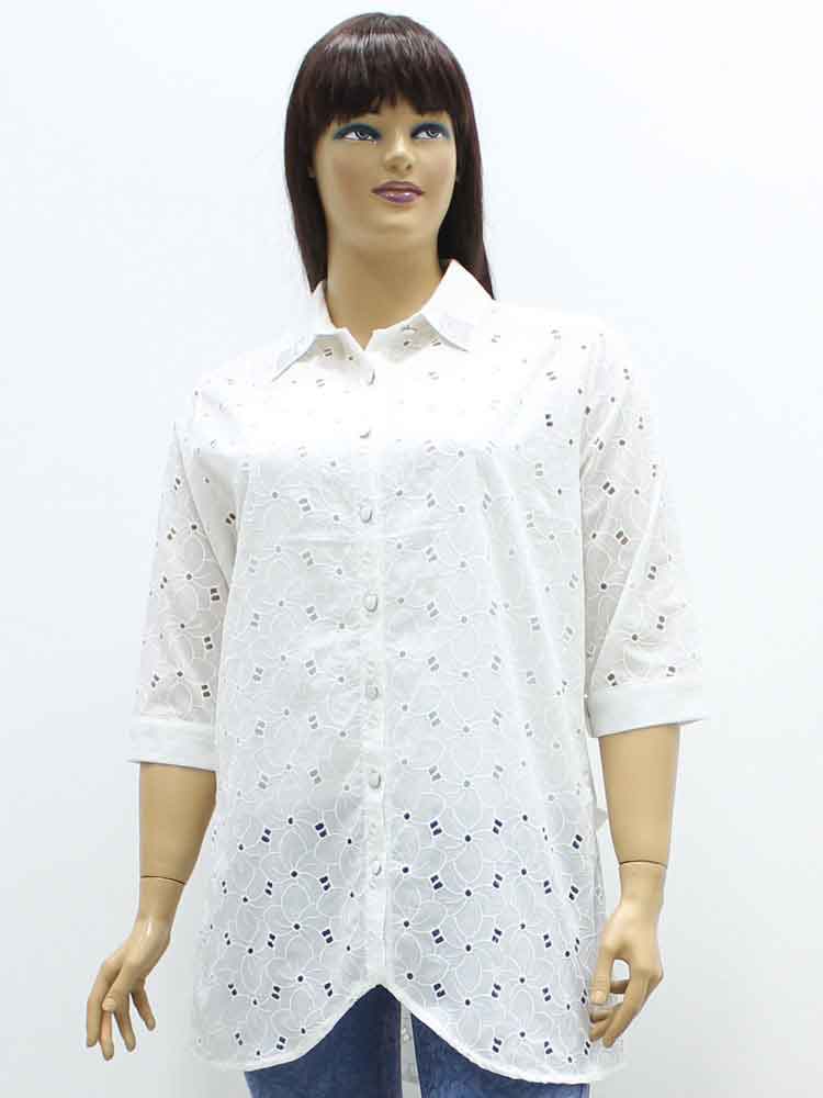 Сорочка (рубашка) женская батистовая из хлопка и майка в комплекте большого размера, 2019. Магазин «Пышная Дама», Луганск.