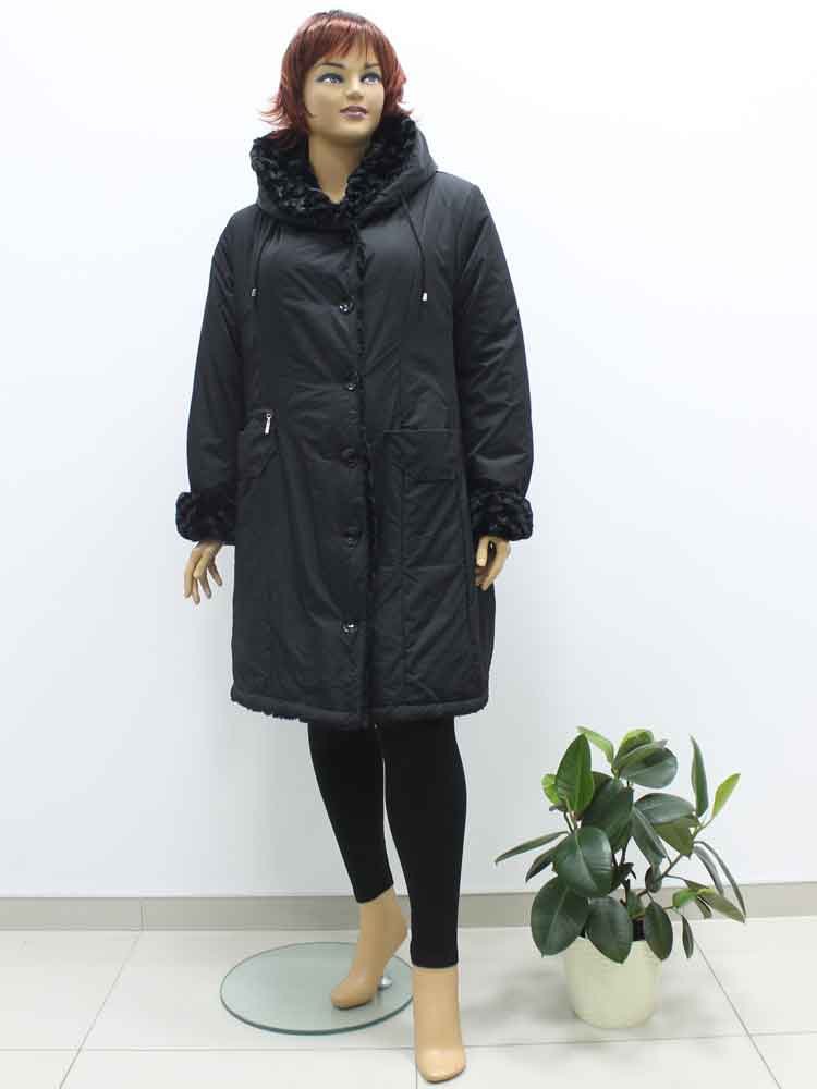 Пальто женское зимнее двустороннее с капюшоном большого размера. Магазин «Пышная Дама», Луганск.