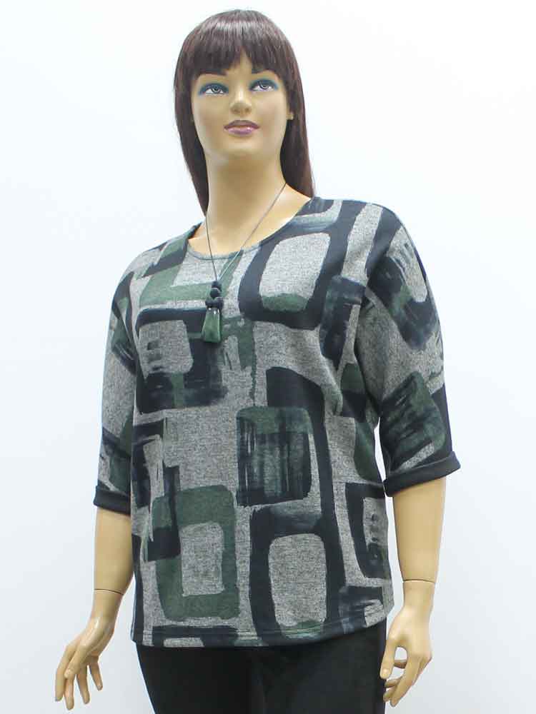Блуза женская трикотажная и бижутерия в комплекте большого размера. Магазин «Пышная Дама», Луганск.