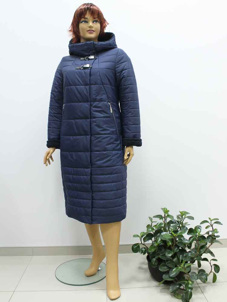 Пальто женское зимнее на подкладке из искусственного меха (каракуль) большого размера, 2019. Магазин «Пышная Дама», Луганск.