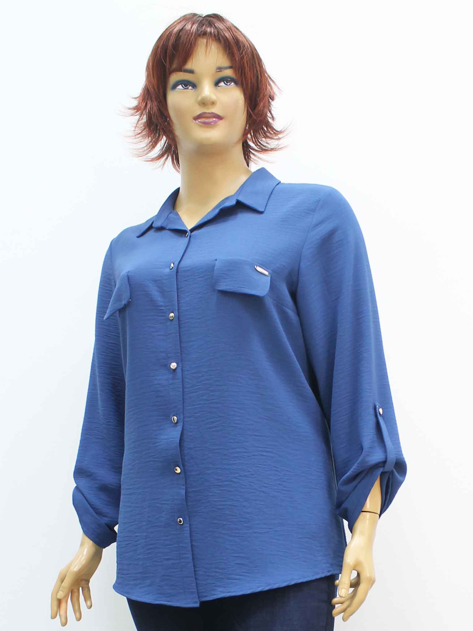 Сорочка (рубашка) женская из жатой ткани большого размера. Магазин «Пышная Дама», Луганск.