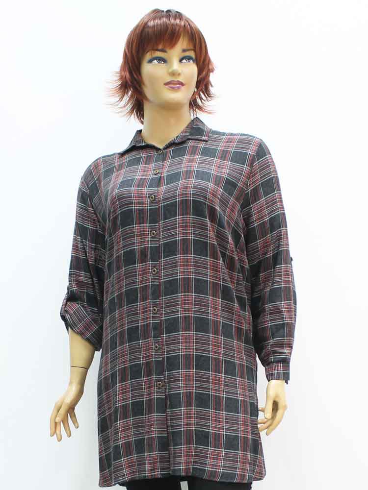 Сорочка (рубашка) женская удлиненная из вискозы большого размера, 2020. Магазин «Пышная Дама», Луганск.