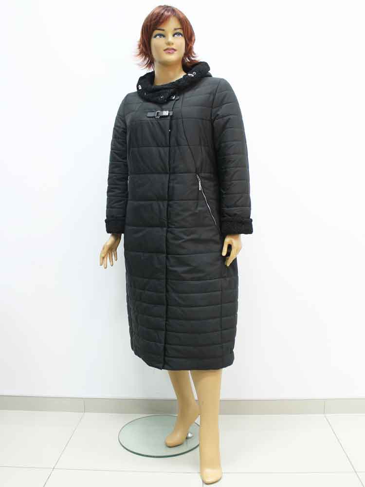 Пальто женское зимнее на подкладке из искусственного меха (каракуль) большого размера. Магазин «Пышная Дама», Луганск.