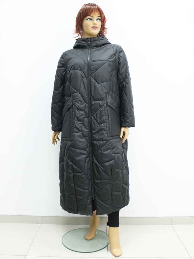 Пальто демисезонное женское с капюшоном и съемными рукавами большого размера, 2021. Магазин «Пышная Дама», Луганск.