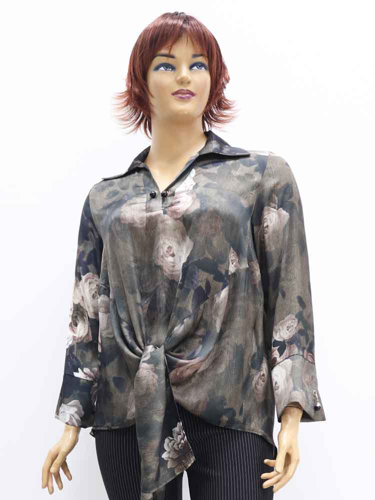 Блуза женская с жемчужными застежками-запонками большого размера. Магазин «Пышная Дама», Луганск.