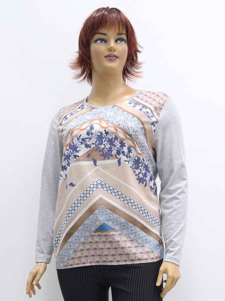 Блуза женская комбинированная большого размера, 2021. Магазин «Пышная Дама», Луганск.