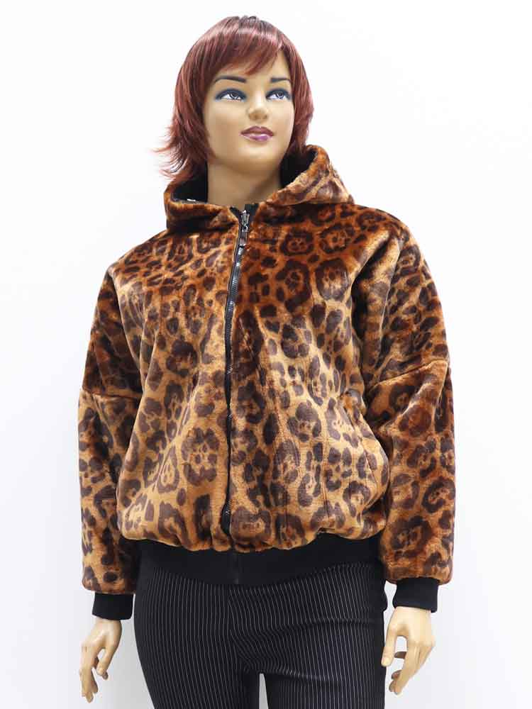 Куртка зимняя женская двухсторонняя с искусственным мехом на манжете (сторона 2) большого размера, 2021. Магазин «Пышная Дама», Луганск.