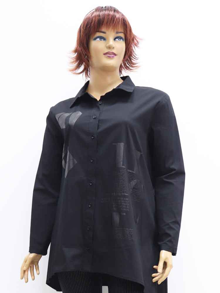 Сорочка (рубашка) женская из хлопка с декоративным принтом большого размера. Магазин «Пышная Дама», Луганск.