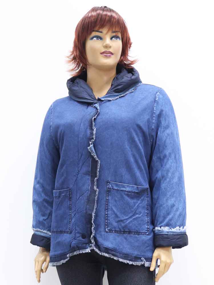 Куртка демисезонная женская двухсторонняя (сторона 2) большого размера, 2021. Магазин «Пышная Дама», Луганск.