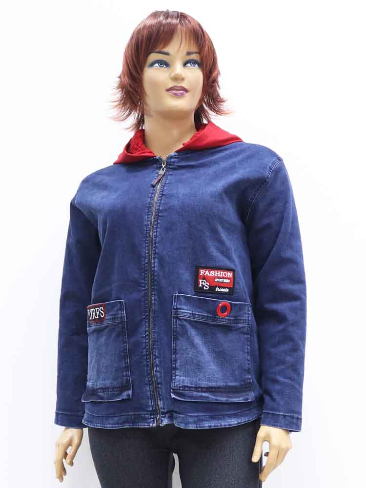 Куртка демисезонная женская джинсовая на подкладке из искусственного меха большого размера, 2021. Магазин «Пышная Дама», Луганск.