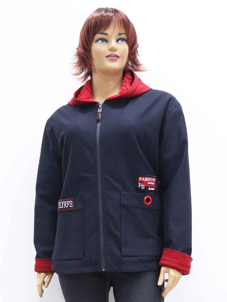 Куртка демисезонная женская трикотажная  на подкладке из искусственного меха большого размера. Магазин «Пышная Дама», Луганск.